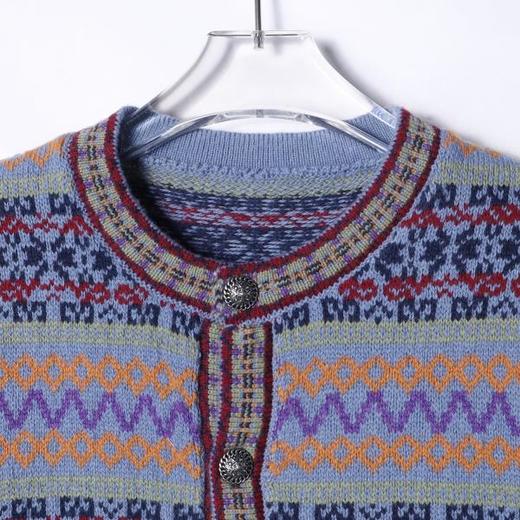 SDSA秋冬新款痞帅男装潮牌民族风提花条纹纽扣开衫圆领毛衣针织衫 商品图1