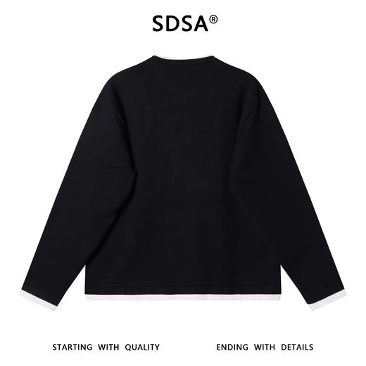 25093SDSA男士秋冬新款痞帅男装韩版简约撞色卷边假两件毛衣百搭针织衫 商品图5