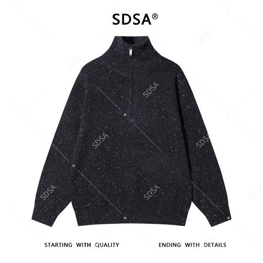 257159SDSA男士秋冬新款痞帅男装慵懒风半拉链立领针织衫百搭时尚毛衣 商品图1