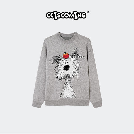 NPC潮牌CC系列刺绣苹果小狗印花针织毛衣男童趣秋上新CC59SW02 商品图0