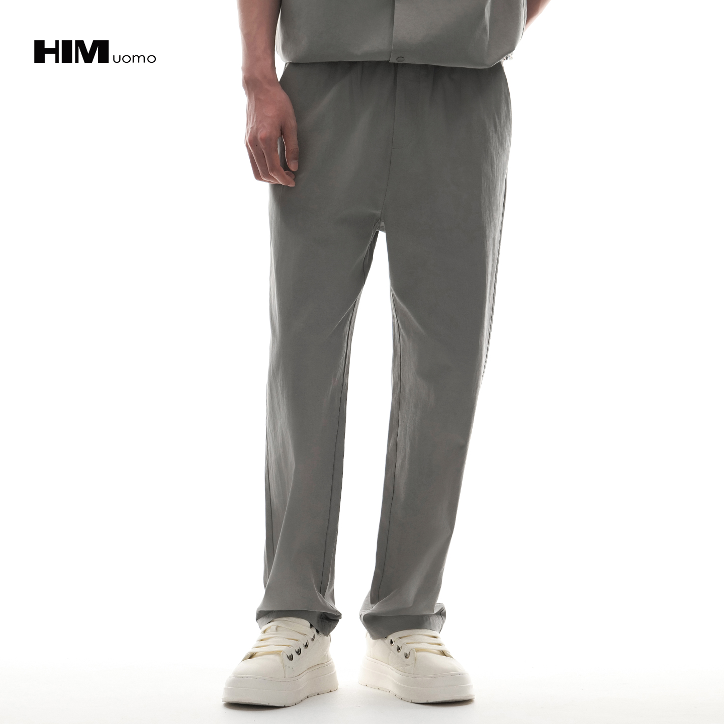 HIM漢崇 舒适抽绳松紧腰裤腰轻薄柔软透气百搭休闲裤男 2026春季