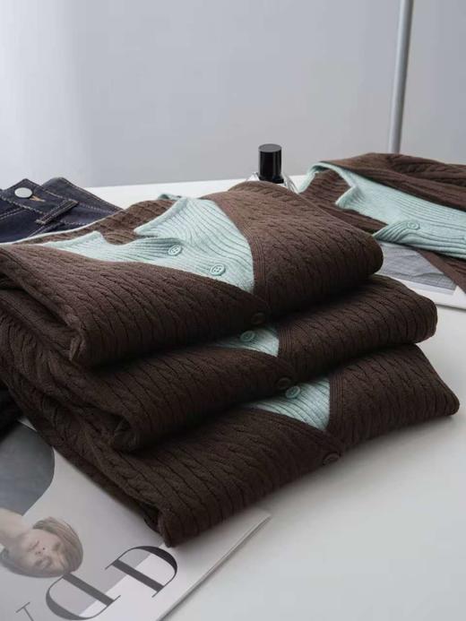 薄荷生巧中古拧花假两件针织衫开衫 商品图14
