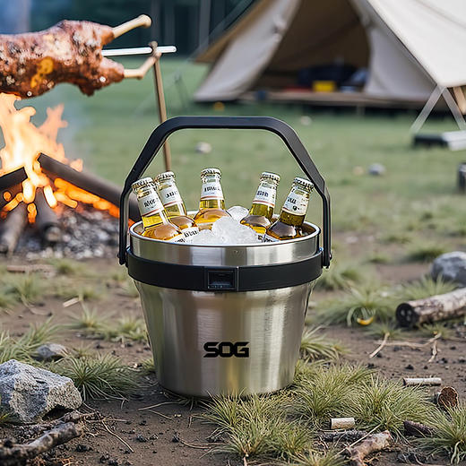 SOG索格 车载不锈钢冰桶 户外装备 便携式露营大容量水具 304不锈钢7.2L-分销 商品图0