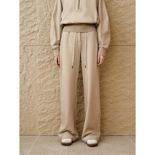 INSUN恩裳纯棉直筒香蕉廓形休闲裤 商品图3