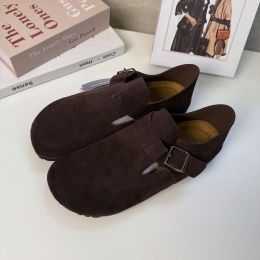 真皮新款勃肯鞋！2025休闲百搭男女同款防滑透气一脚蹬全包款博肯鞋！ 商品图0