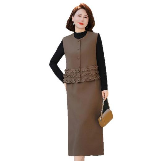 FW 219妈妈秋装端庄大气套装洋气妈妈马甲上衣半身裙子 商品图4