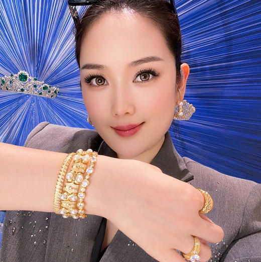 GAONAS 时尚设计贵气金色珠手链11502SGO 商品图4