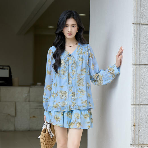 奢姿大码女装2025秋季减龄半松紧印花半身裙胖妹妹时尚简约短裙 商品图4