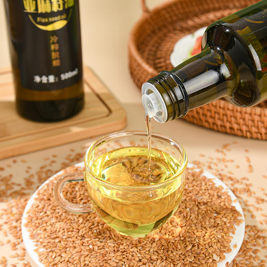 亚麻籽油山西特产传统工艺制作高饱和酸食用油送礼家用500ml*2瓶 商品图2