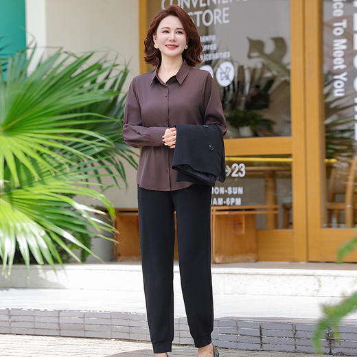 FW 268时尚妈妈装套装大码宽松洋气三件套气质 商品图3
