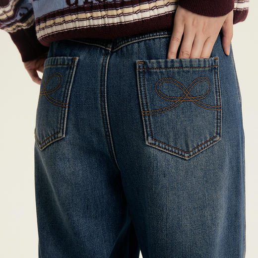 笛莎Deesha青少年女童裤子2025冬季女童加绒复合老爹裤 商品图2