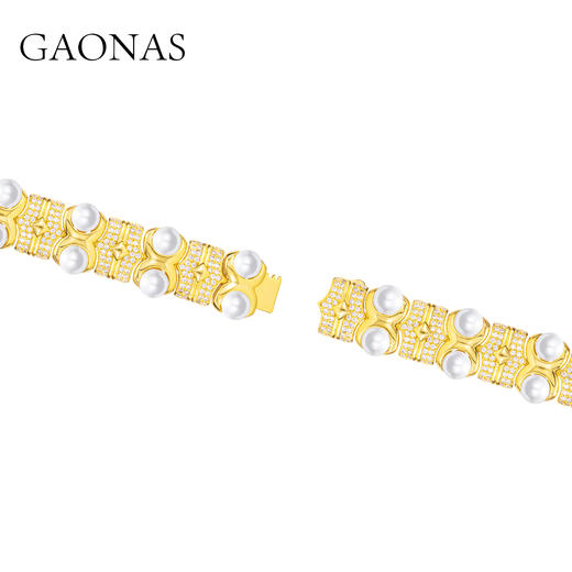 GAONAS 时尚设计贵气金色珠手链11502SGO 商品图1