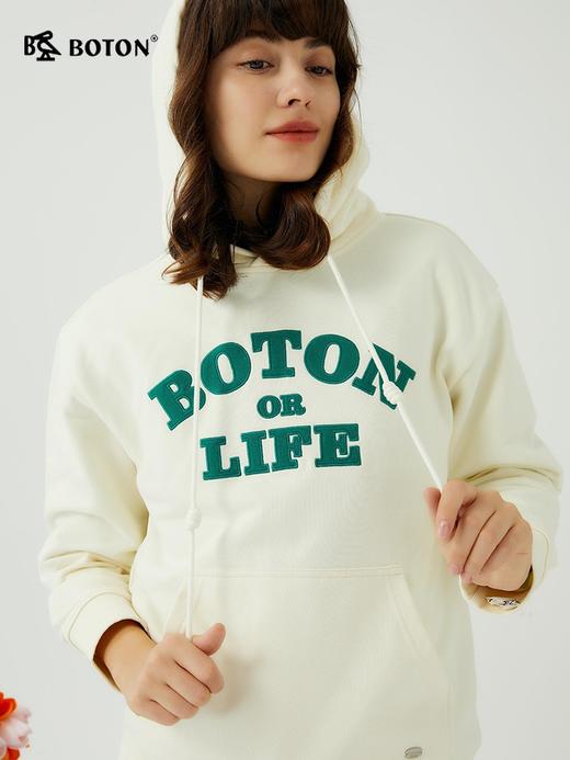 波顿女士 卫衣 字母印花 宽松连帽复古休闲款LT306323 商品图4