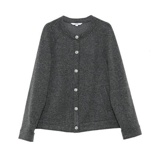 VIMAGE纬漫纪深灰色时尚减龄圆领直筒版型2025秋冬新款外套V2403105 商品图6