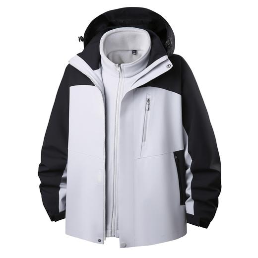 【三合一】【DK】大依优型大码男装可脱卸摇粒绒风衣两件套保暖衣商务外套加肥加大 商品图4