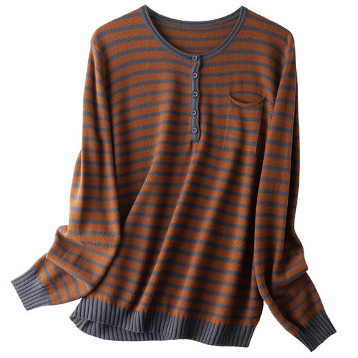 新款小个子减龄休闲条纹针织T恤2025新款洋气经典圆领打底上衣女 商品图4