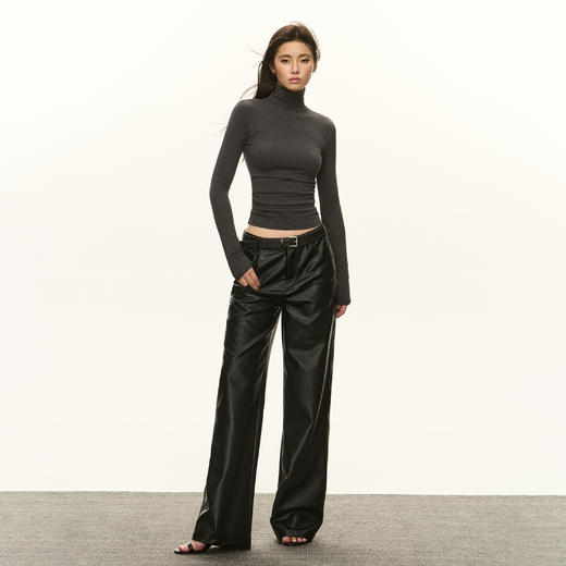 Ariseism 美式复古设计感皮裤女秋季新款长裤子 商品图2