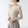 半身缘女装 秋季V领扣子装饰内搭针织打底衫毛衣VL001 商品缩略图2