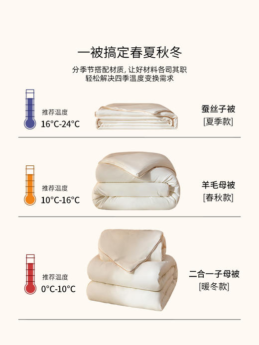 佳丽斯子母被二合一拉链款四季通用100蚕丝羊毛加厚保暖被子被芯 商品图4