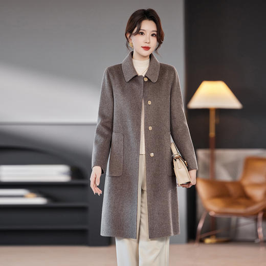 TC 236060流行双面呢大衣中长款羊毛洋气时尚毛呢外套 商品图1
