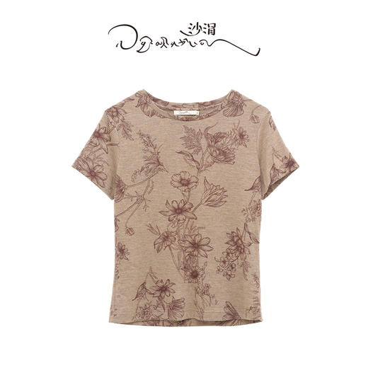 精纺羊绒印花短袖女套衫  SJF97W347N 商品图7