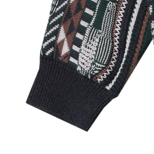 257121SDSA秋冬新款痞帅男装韩版撞色竖纹纽扣V领针织衫百搭开衫毛衣 商品图3