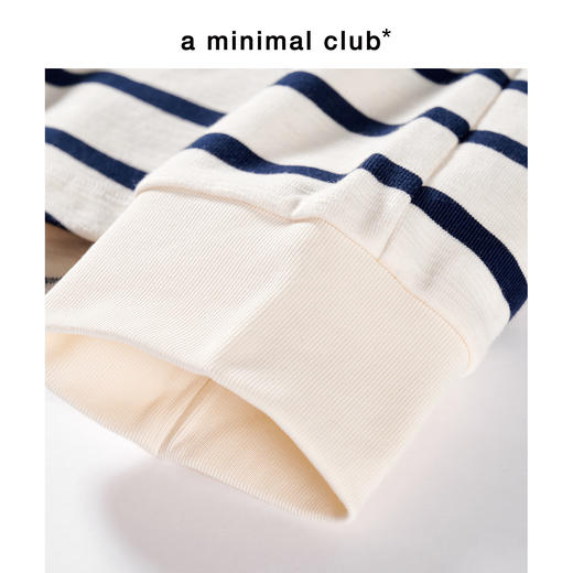a minimal club简约正反不对称剪裁条纹长袖T恤竹节棉AM58TL01 商品图2