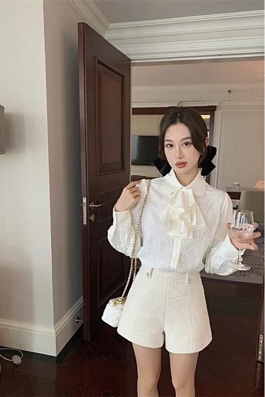 amadella 气质白色领结装饰长袖衬衫上衣 20976 商品图3