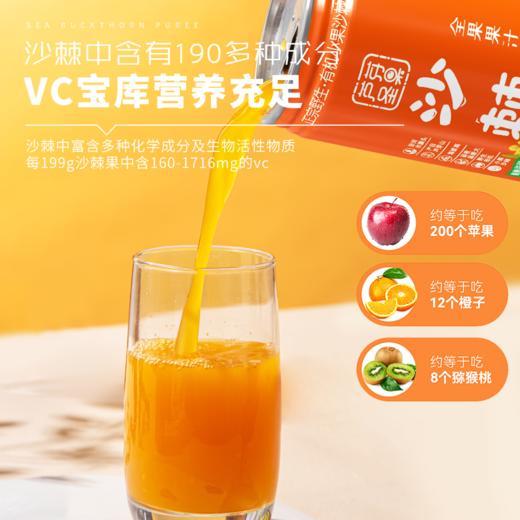 沙棘全果果汁饮料山西特产沙棘汁野生沙棘压榨原浆风味饮品罐装整箱 商品图0