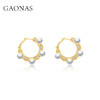 GAONAS  中式重工金色珠耳圈11501EGO 商品缩略图0
