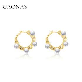 GAONAS  中式重工金色珠耳圈11501EGO