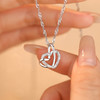 【心心相印】s925纯银双爱心镶锆石磨砂项链【DML-A3712】 商品缩略图1