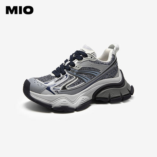 MIO米奥时尚休闲鞋2026春季新款圆头厚底增高闪钻运动鞋复古女鞋M261586972 商品图0