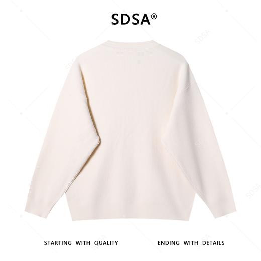 257167SDSA男士秋冬新款痞帅男装设计师纯色小众设计领口毛衣百搭针织衫 商品图5