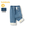 巴拉巴拉宝宝裤子女童休闲裤加绒秋冬季婴儿长裤撞色翻脚口时尚潮 商品缩略图1