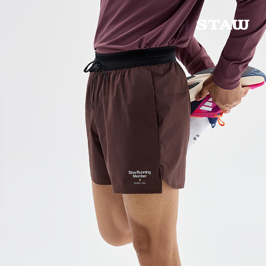 STAW世拓基础休闲运动短裤透气户外马拉松跑步训练四分速干裤男女 商品图1