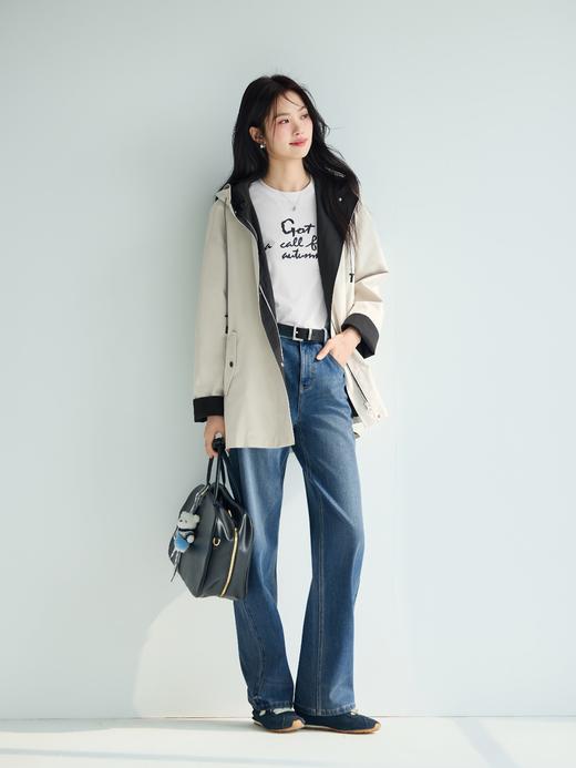 【经典款】【商场同款】伊芙丽春秋撞色连帽派克式风衣1G7860021 商品图1