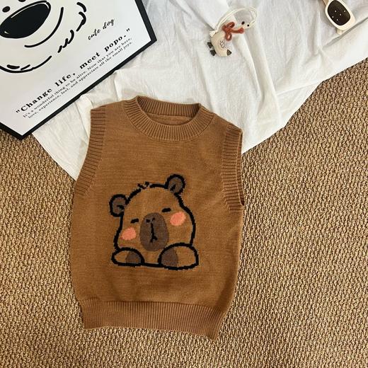 2025秋冬男女童90-160码儿童洋气针织马甲背心外穿甜美卡通加厚马夹坎肩潮聚 商品图5