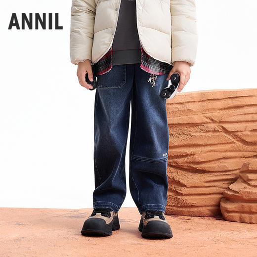 【实体店同款】男童全腰牛仔长裤冬季新款安奈儿童装AB546043 商品图1