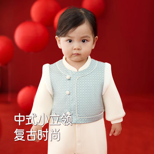【商场同款】英氏婴儿哈衣新生儿男宝冬季保暖假两件新年潮流新款 商品图3