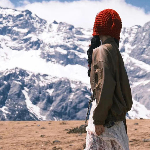 【镂空钩花包头帽！拍照氛围感拉满】红色镂空针织包头帽子秋冬季流苏绑带毛线帽毛线套头冷帽。rb 商品图1