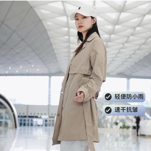 纳趣轻便户外旅行风衣防风防泼水速干抗皱风衣外套女中长款 商品图0