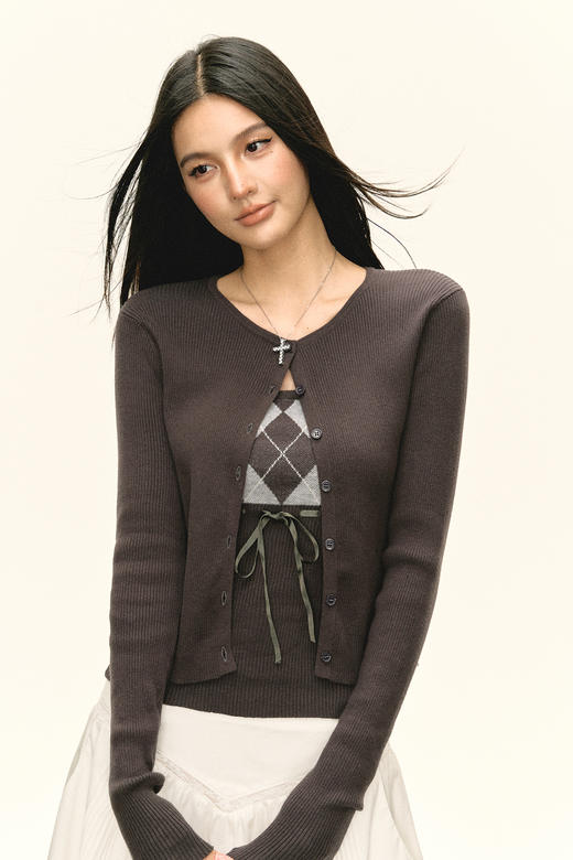 Ariseism 美式复古设计感格陵抹胸加外套套装 商品图5