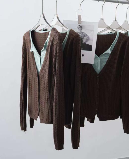 薄荷生巧中古拧花假两件针织衫开衫 商品图9