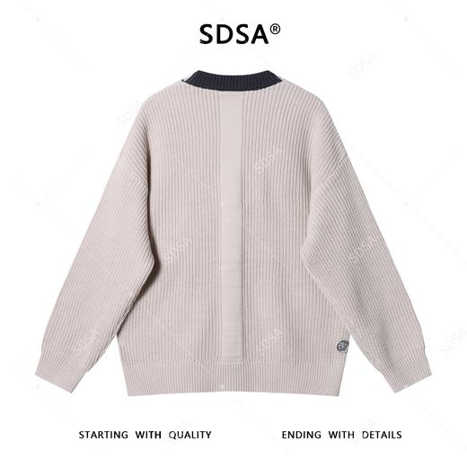 257149SDSA秋冬新款痞帅男装韩版简约撞色纽扣V领针织衫百搭开衫毛衣 商品图5