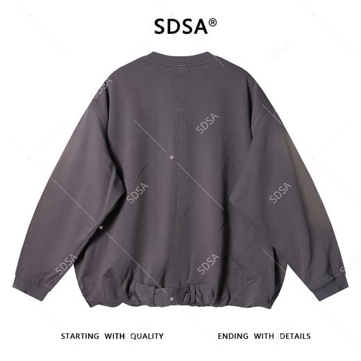 SDSA男士秋冬新款痞帅男装压线扎染做旧圆领卫衣胸前标设计百搭潮 商品图5