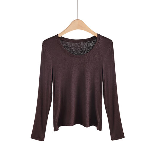 美奈川 羊绒提花大U领长袖 BN09181 商品图1