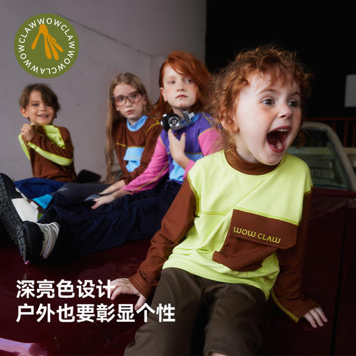美国WOL 秋冬儿童磨毛卫衣男童美式秋冬运动透气女童长袖t恤小爪衣 商品图3