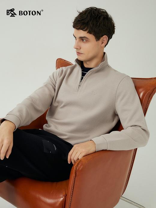 波顿男士春秋冬 卫衣 半高领针织 合身净色长袖款MT876323 商品图1