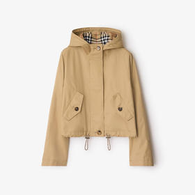 BURBERRY 巴宝莉 女士短款华达呢派克外套 浅黄色 8110901 B8626